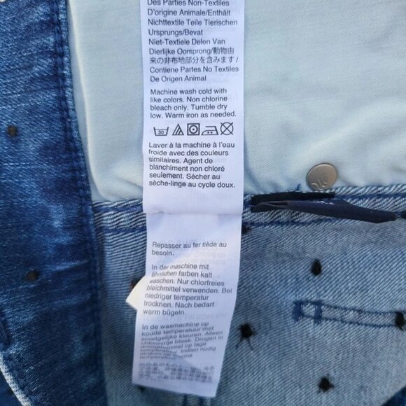 Madewell Woman's VTG Slim Straight Med Wash Embroidered Polka Dot Jeans Sz 28 - Picture 2 of 9